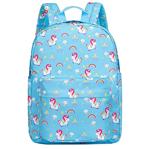 Vorspack Toddler Backpack Unicorn Kids Backpack with Chest Strap for Preschool Boys and Girls - Blue