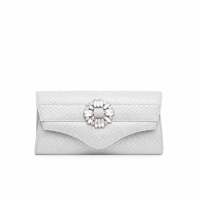 Silver Fancy Clutch P15328