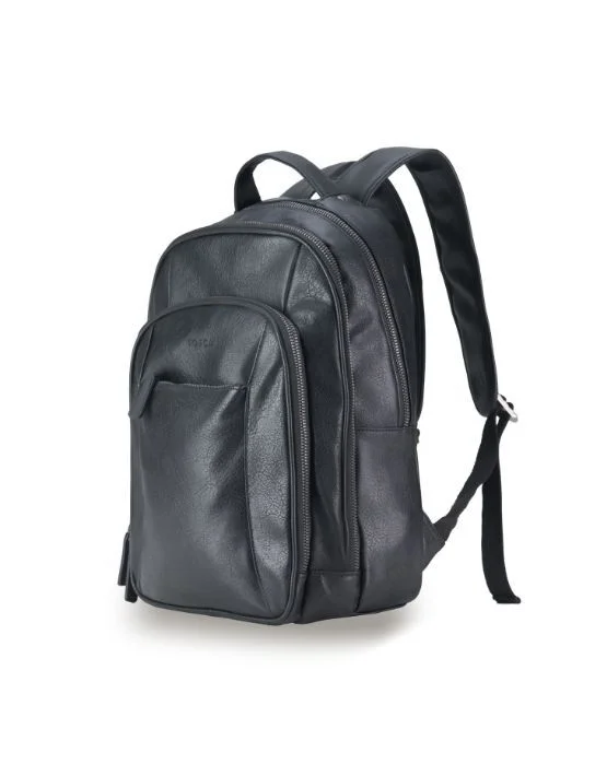 Tosca - VG017 Vegan Leather Large Backpack - Black