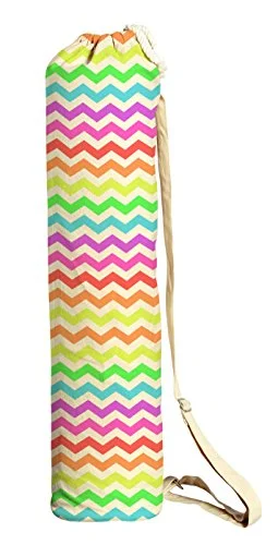 Rainbow Chevron Printed Canvas Yoga Mat Bags Carriers Was_41