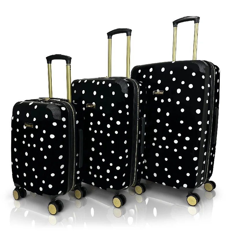 Jenni Chan Polka Dot 3-Piece Hardside Spinner Set