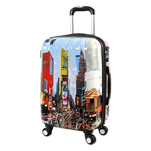 J World New York Art Polycarbonate Carry-On Luggage, Time Square