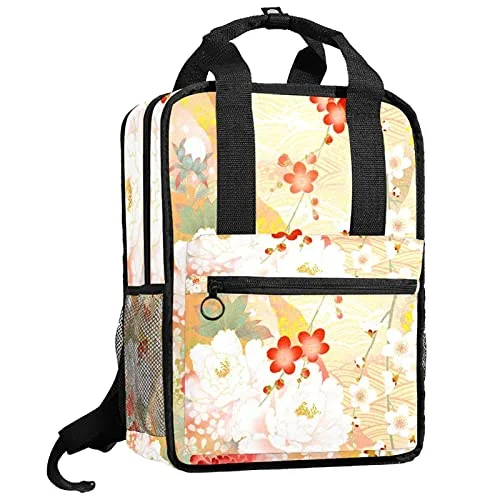 LORVIES Japanese Sakura School Bag for Student Bookbag Teens Travel Backpack Casual Daypack Travel Hiking Camping