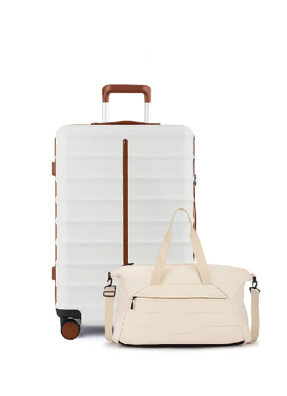 Odyssey & Float Duffle Combo | Sand White | Medium Hard Luggage & Duffle