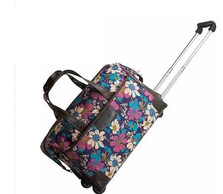 Travel Trolley Bags Women Wheeled Rolling Bags Carry On Duffle Travel Luggage Bag With Wheels