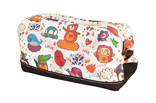 Vietsbay'S Women Love Animalsprint Canvas Toiletry Bag Makeup Cosmetic Pouch