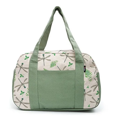 Women'S Watercolor Dragonfly Pattern-1 Printed Canvas Duffel Travel Bags Was_19