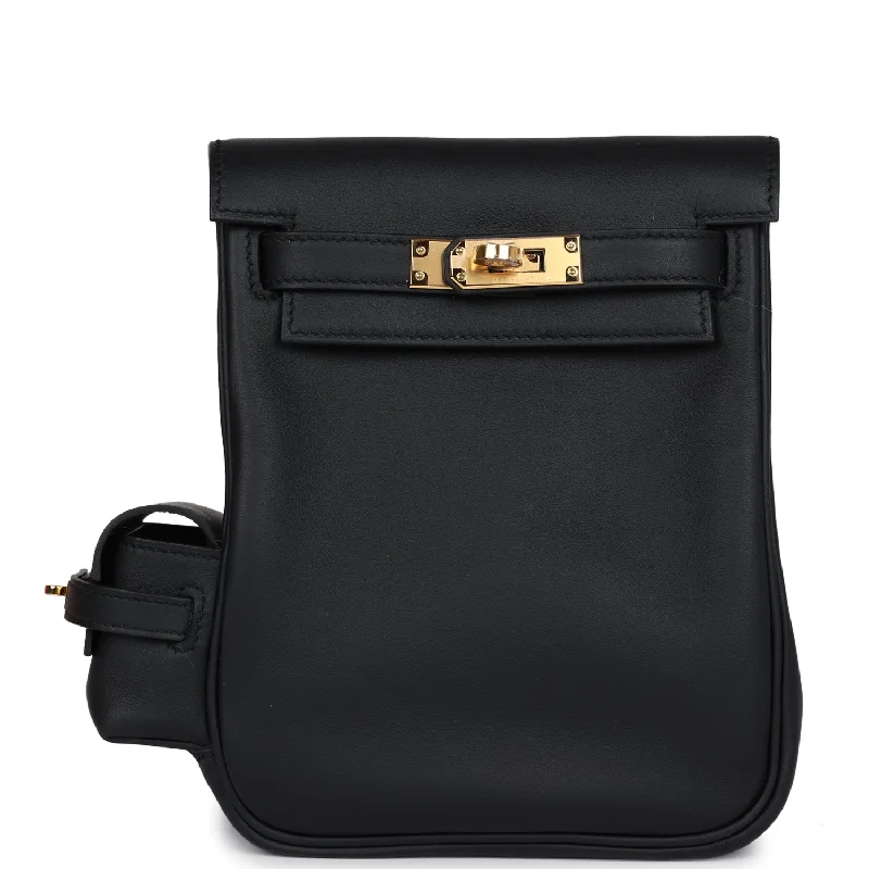 Hermes Mini Kelly Jump Backpack Black Swift Gold Hardware