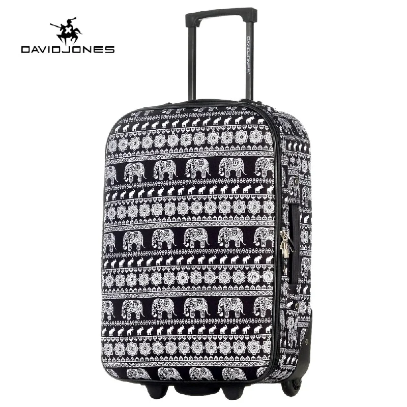 Davidjones Wheel Travel Suitcase Carry On Trolley Bag Fixed Cabin Large Luggage Bag Girl Vintage